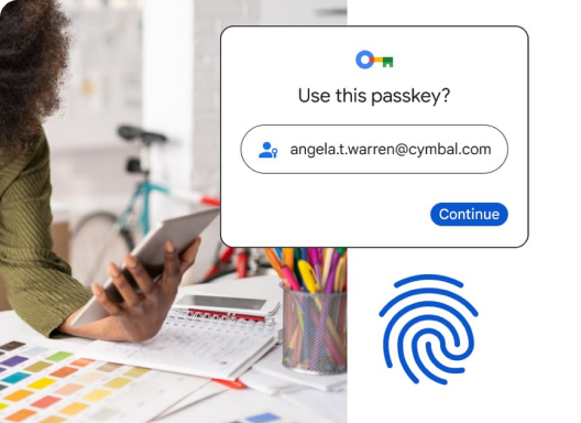 Google 通行密钥官方文档中的使用示意图